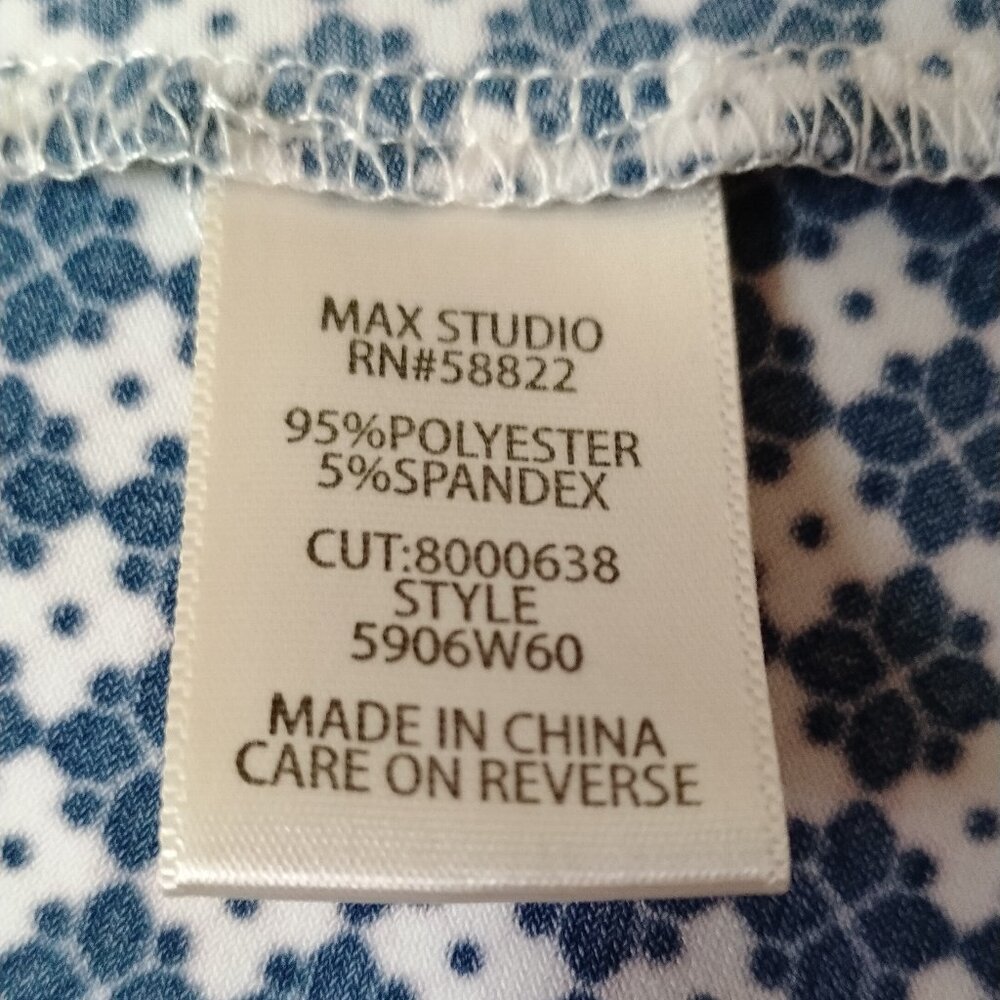Max Studio Navy, White & Pink Print Wrap Dress with Border Design, S - Picture 8 of 8
